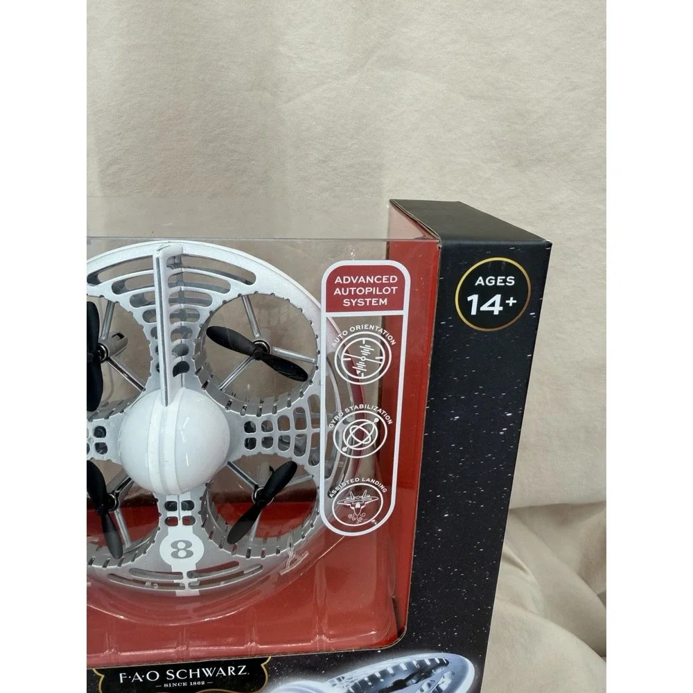 FAO Schwarz Glow Drone Remote Control LED Stunt UFO Drone Lights 360° Flips Gyro